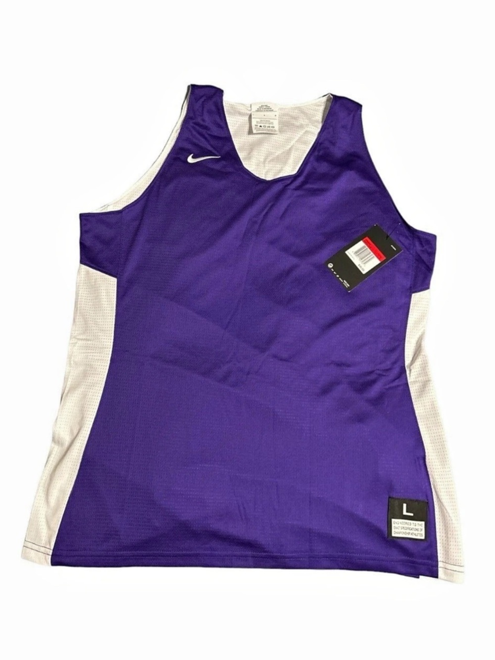 Nike Stock Elite Practice Reversible Jersey Purple & White Large